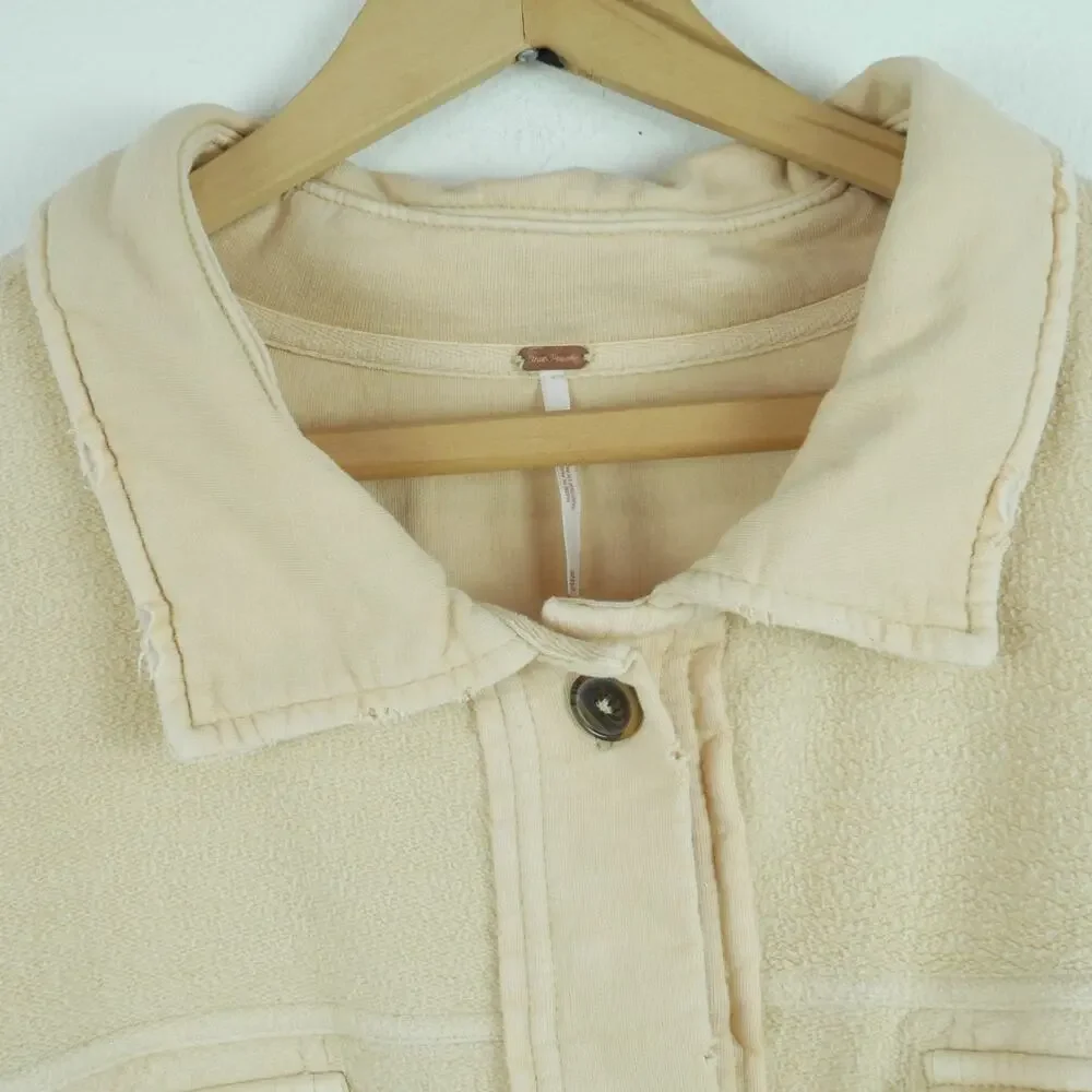 Free‎ People XL Ruby Shacket Oversized Distressed Boho Minimal Relaxed Boyfriend